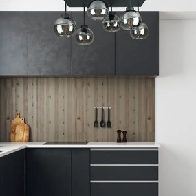 Lustră aplicată NESSA 6xE27/60W/230V negru/negru fumuriu