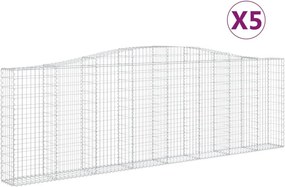 vidaXL Coșuri gabion arcuite 5 buc. 400x30x120/140cm fier galvanizat