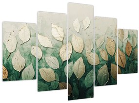 Tablou - Frunze verzi-aurii (150x105 cm)