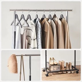 Suport extensibil pentru haine, metal, negru, Songmics