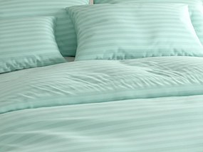 Lenjerie de pat hoteliera din microfibra JASMINE mentol - dunga 2 cm, buzunar hotelier Dimensiune lenjerie de pat: 70 x 90 cm | 140 x 200 cm