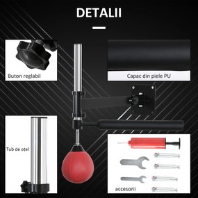 HOMCOM Pară de Viteză pentru Box și MMA cu Înălțime Reglabilă și Tijă, 79x72x20 cm, Roșu | Aosom Romania