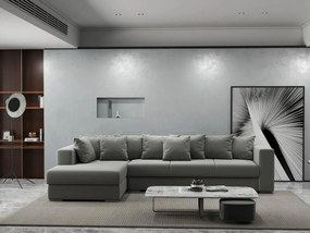 Colțar extensibil dumonde cu ladă de depozitare si sezut confortabil din spuma high-density, Gloria Royal Grey 320x183 cm