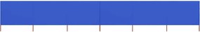 vidaXL Paravan anti-vânt cu 6 panouri, azur, 800 x 80 cm, textil