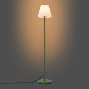 Lampă de podea de exterior verde cu abajur alb IP65 - Virginia