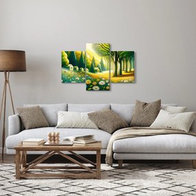 Tablou - Sat în galben-verde (90x60 cm)