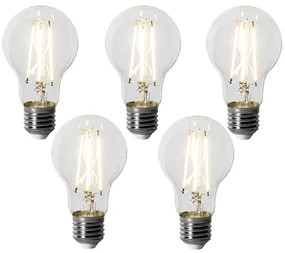 Set de 5 becuri LED E27 reglabile A60 6W 500 lm 3000K