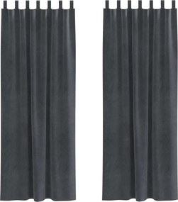 vidaXL Perdele opace 2 pcs Gri deschis 140 x 260 cm Catifea