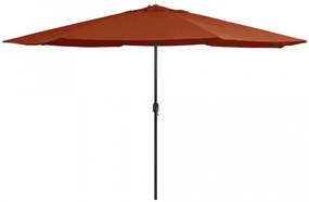 Umbrelă de soare de exterior, stâlp metalic, cărămiziu, 400 cm