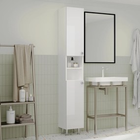 Soldat Baie Zaria, 2 Usi, Alb lucios/Alb, MDF, L 30 x l 27 x H 190 cm
