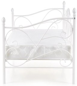 Pat / divan metal Sumatra alb - 90x200 cm