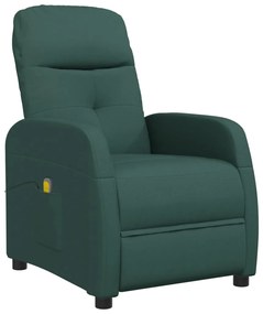 289832 vidaXL Fotoliu de masaj, verde închis, material textil
