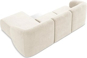 Colțar bej cu tapițerie din chenille (cu colț pe partea dreaptă/cu șezlong) Lani – Makamii