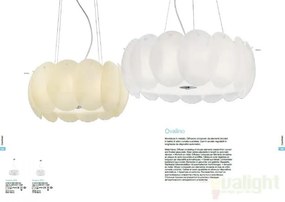 Lustra, Pendul modern inaltime reglabila, diam.55cm OVALINO SP8 BIANCO 090481
