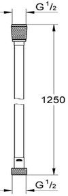 Furtun de dus Grohe SilverFlex 125 cm antracit lucios Hard Graphite