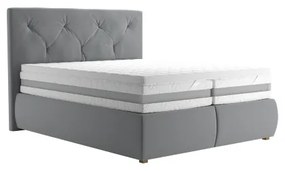 Pat saltea topper ELEN 160x200 cm gri, boxspring complet