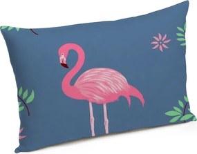 Set Alcam perna microfibra 50x70 cm si pilota matlasata 140x200 cm, Pink Flamingo