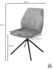 Scaun de dining NEXORO, 1 buc., gri