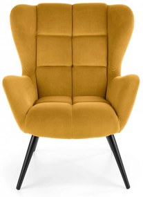 Fotoliu Tyrion velvet mustariu H91 cm