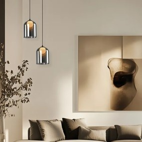 Pendul KLEA 1xG9/15W/230V negru fumuriu