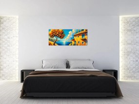Tablou - Casă cu portocale II. (120x50 cm)