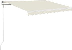 vidaXL Copertină retractabilă manual cu LED, crem, 350x250 cm