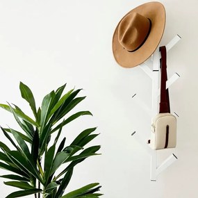 Cuier de perete metal 100 cm Three Homs, alb