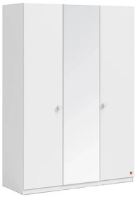 Dulap cu 3 usi si oglinda pentru camera copii, 150x214x62 cm, colectia Varia White
