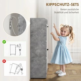 HOMCOM Dulap pentru pantofi slim cu 2 sertare rabatabile, Capacitate 15 perechi de pantofi, 83x24x90.5 cm, Gri | Aosom Romania