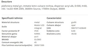 Plafoniera LED moderna NIRRA 45W