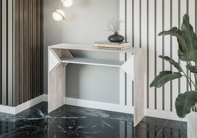 Măsuță consolă Tonfir (gri deschis + alb lucios). 1055256