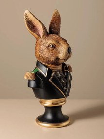 Statuie decorativa bust iepure din polirășină, H35 cm, "Emperor"