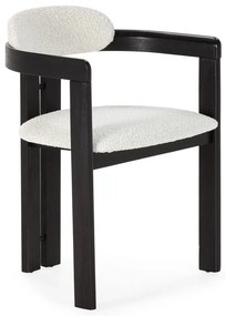 Set de scaune de sufragerie alb/negru cu cotiere 2 buc. tapițat Eiden – MOME