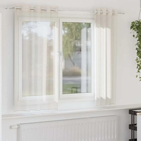 vidaXL Perdele Voile cu Oelii 2 buc Crem 140x140 cm