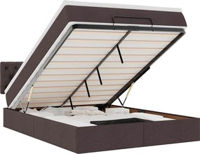 vidaXL Pat otoman cu saltea țesătură maro închis 140x190 cm