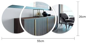 Autocolant de perete 26x26 cm Half-moon Mirror – Ambiance