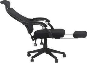 Scaun ergonomic negru OFF927 – Rabatabil, Suport Picioare, Mesh Respirabil