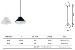 Pendul LED design minimalist modern, GRUISSAN negru MA-8466