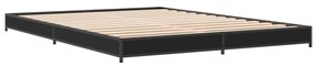 845141 vidaXL Cadru de pat, negru, 150x200 cm, lemn prelucrat și metal