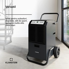 Klarstein DuraDry 50L dezumidificator, 50 l/zi, 70-100 m², oțel inoxidabil, mobil, 450 m³/h