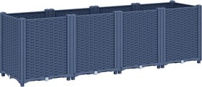 vidaXL Jardinieră de grădină, albastru gri, 160x40x53 cm, PP