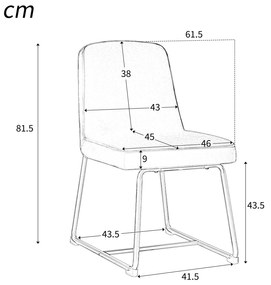 Set de 2 scaune de sufragerie din catifea, scaun tapițat cu spătar pentru sufragerie/living, 46x45x81,5 cm, Negru