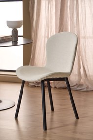 MAZZONI EXPORT FIORA Bej (material Apia 453)/cadru negru – SCAUN MODERN TAPITAT DIN CHENILLE PENTRU LIVING/BUCĂTĂRIE