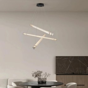 Lustra LED 3000K suspendata design liniar PHEME nickel satinat