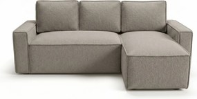 Canapea extensibila de colt SMART BOUCLE, gri-bej, reversibila, 232x143 cm