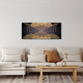 Tablou - Mandala aurie cu săgeți (120x50 cm)