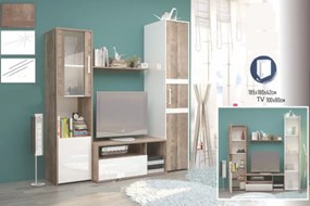 Living-room GLOBAL124 - stejar colonial/alb extra luciu HD