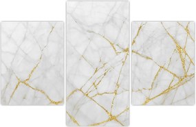 Tablou - Marmură alb- auriu (90x60 cm)