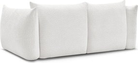 Canapea albă cu tapițerie din țesătură bouclé 234 cm Azra – Bobochic Paris