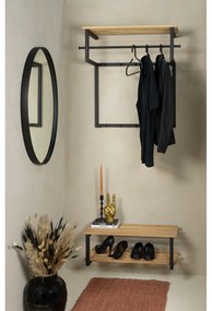 Cuier de perete negru/în culoare naturală cu raft din metal 76 cm Rizzoli – Spinder Design